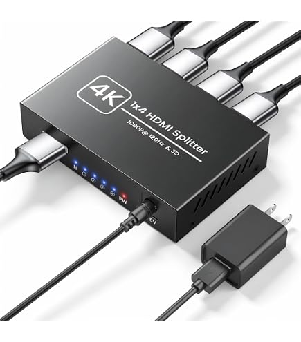 Amazon.com: GEFEN GTB-HD4K2K-148C-BLK 4K Ultra HD 1:8 Splitter for